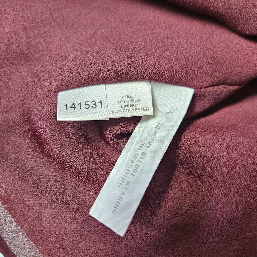 Ann Taylor Silk Skirt Set Womens Size 8 Top & 4‎ Skirt Sleeveless Wine Career - Picture 8 of 16